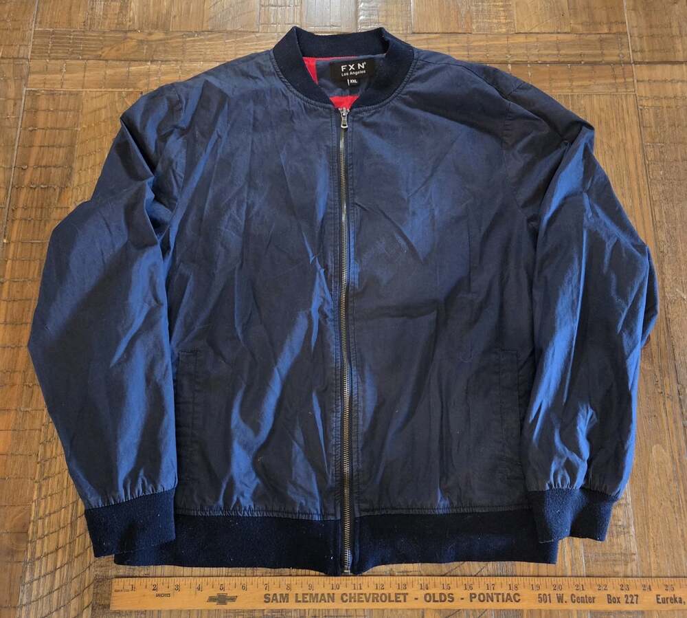 FLX Men’s Jacket 2XL Blue Flight Bomber Water Repellant Lightweight